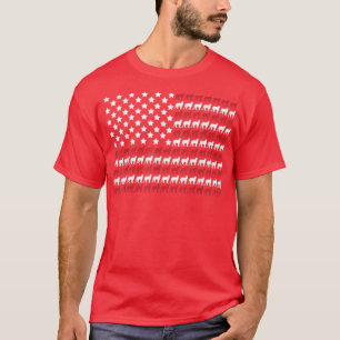 Camiseta leopardo-da-neve 4° de julho