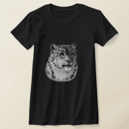 Camiseta Leopardo-da-Neve Desenhado À Mão