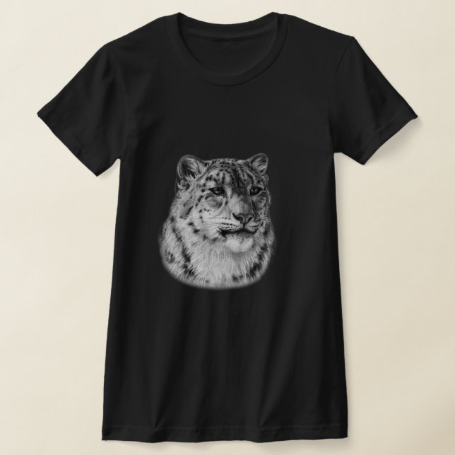 Camiseta Leopardo-da-Neve Desenhado À Mão (Postura )