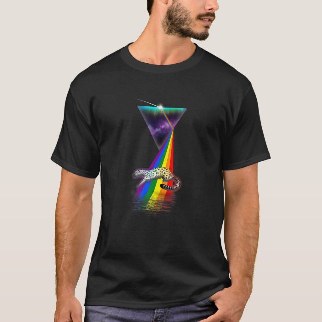 Camiseta Leopardo-da-Neve Retro-Prism Vintage (Frente)