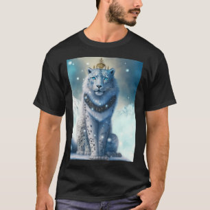Camiseta Leopardo-das-neves No Inverno Arte De IA Midjourne