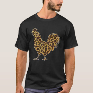 Camiseta Leopardo-de-frango-branco imprime Fazenda engraça