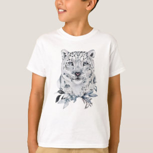 Camiseta Leopardo de Neve, Cor da Água de inverno