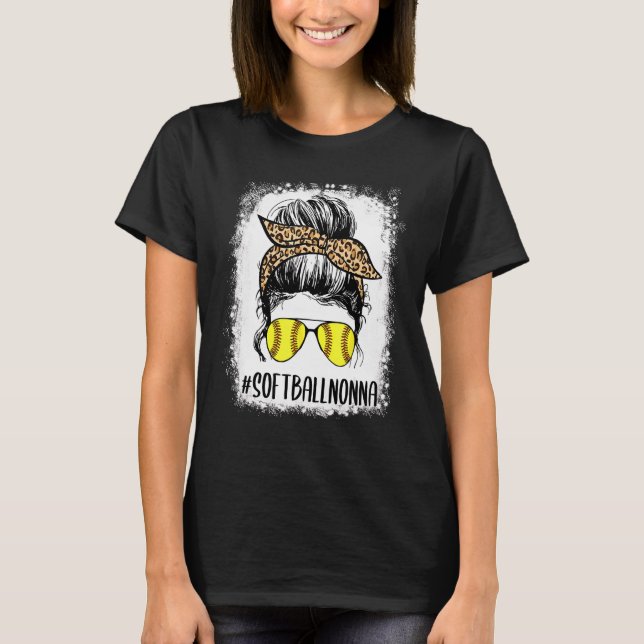 Camiseta Leopardo de Nonna Life de Softball Branqueado Mess (Frente)