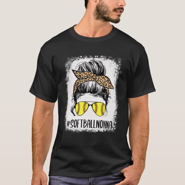 Camiseta Leopardo de Nonna Life de Softball Branqueado Mess (Frente)