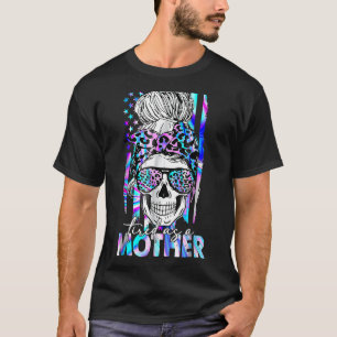 Camiseta Leopardo dia de as mães Cansado Como Mãe Americana