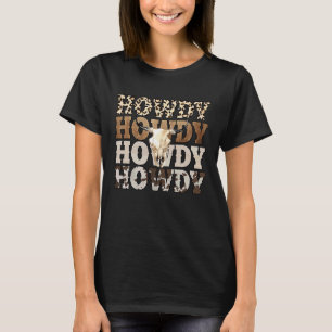 Camiseta Leopardo do Oeste Howdy Bull Garota do Caveira R