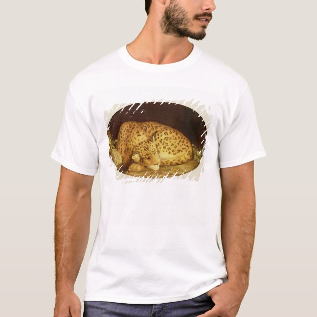 Camiseta Leopardo do sono de George Stubbs |, 1777 (esmalte (Frente)