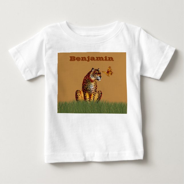 Camiseta Leopardo e borboleta (Frente)