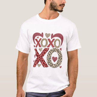 Camiseta leopardo e brilho XOXO Padrão