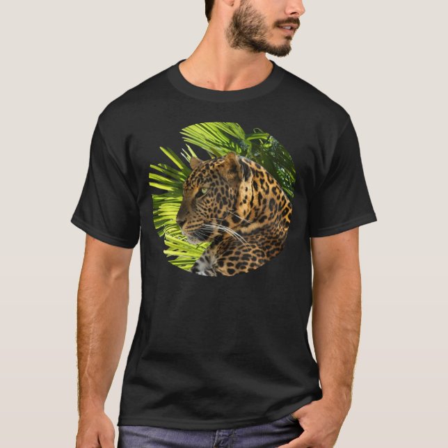 CAMISETA LEOPARDO E FOLHAS DE PALMEIRA (Frente)