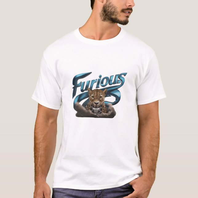 Camiseta Leopardo Furioso: Design de negros e ferozes (Frente)