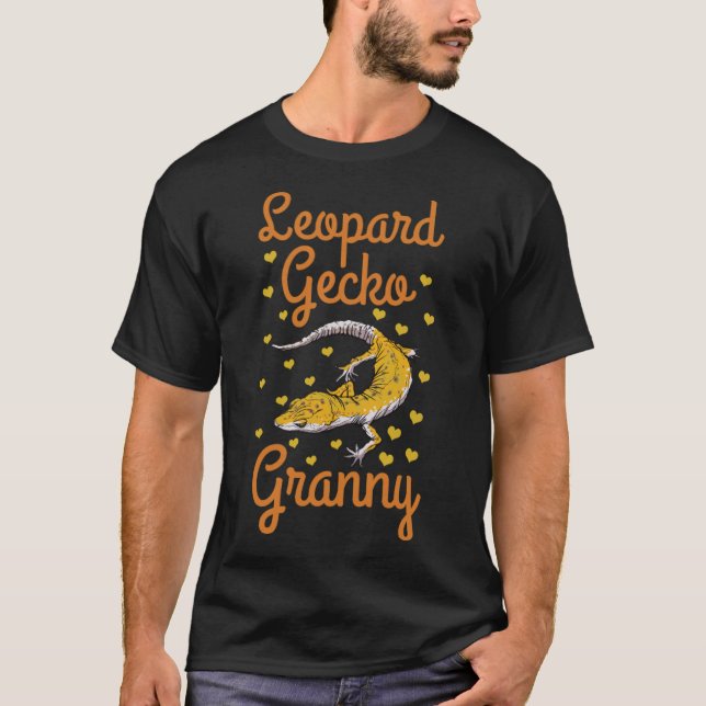 Camiseta Leopardo Gecko Avó Réptil Lizard corridas de caval (Frente)
