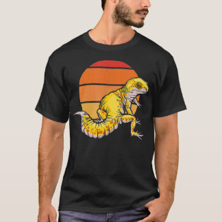 Camiseta Leopardo Gecko Retro Vintage Sunset Lizard Réptil
