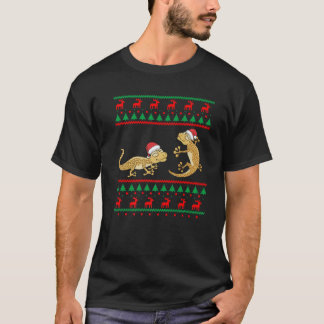 Camiseta Leopardo Gecko Ugly Christmas Sweater Engraçado Li