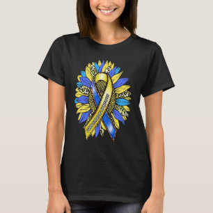 Camiseta Leopardo Girassol Amarelo Azul Fita para Baixo Sín