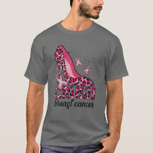 Camiseta Leopardo Impresso de Alto Calço Cancer de Mama em