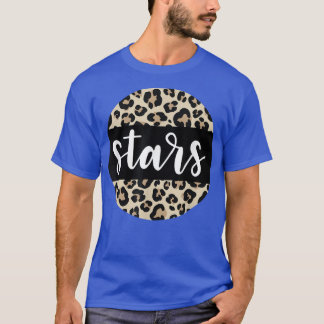 Camiseta Leopardo Imprime Stars Team Mascot School Spirit G