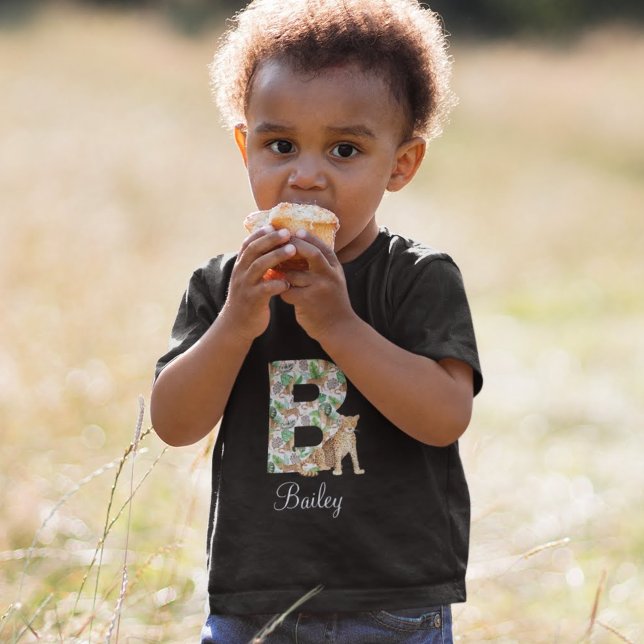 Camiseta Leopardo Letra B (This adorable monogrammed leopard t-shirt would make a great gift for any child! )