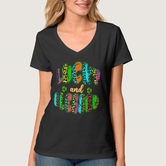 Camiseta Leopardo Lucky E Ruas Abençoadas Patrick S Day Chr (Frente)
