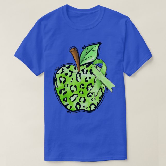 Camiseta Leopardo Maçã Cerebral com Sensibilização Verde (Frente do Design)