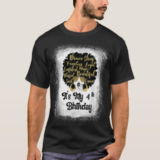 Camiseta Leopardo Melanina De 4 Anos É Meu Aniversário 