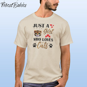 Camiseta Leopardo, Menina Que Adora Gatos, 🐆 De Fontes Imp