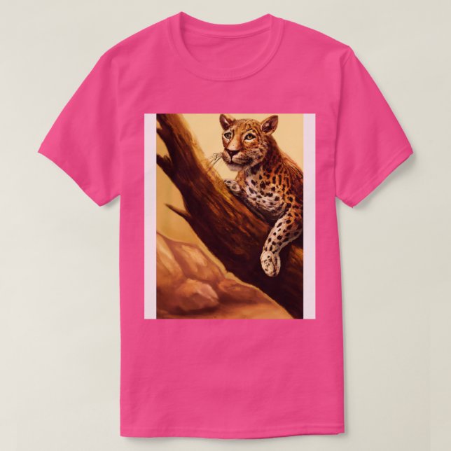 Camiseta Leopardo mente na árvore 2 (Frente do Design)