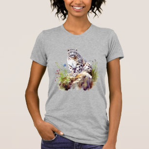 Camiseta Leopardo Neve Winter Mountain Big Cat Willife