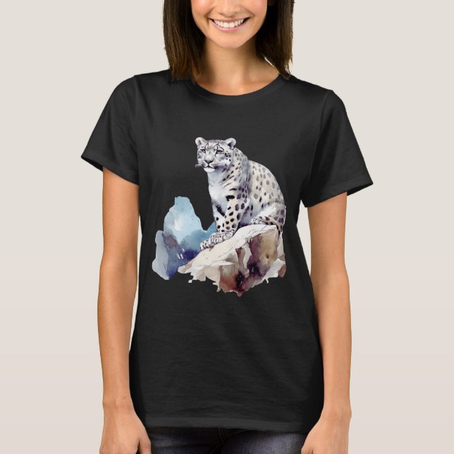 Camiseta Leopardo Neve Winter Mountain Big Cat Willife (Frente)