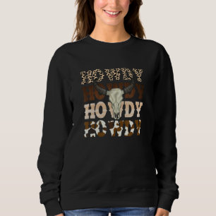 Camiseta Leopardo Olá Crânio de Touro Rodeio Texas Ocidenta