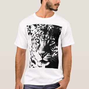 Camiseta Leopardo-Pop de-Arte-Modelo de-Camiseta