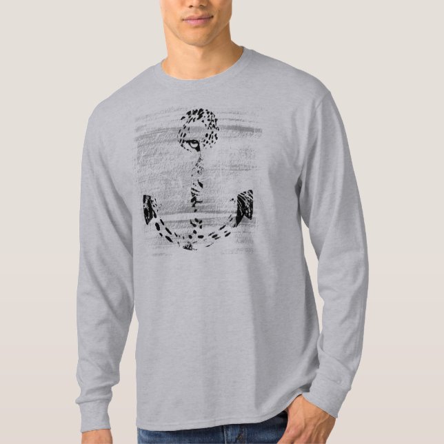 Camiseta Leopardo preto e branco 2 da âncora (Frente)
