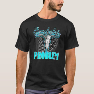 Camiseta Leopardo Problema de Alguém Caveira de Touro Ocide
