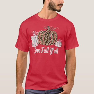 Camiseta Leopardo Pumpkin no outono Feliz outono