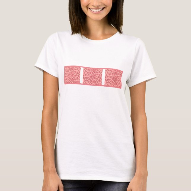 Camiseta Leopardo rosa das mulheres (Frente)