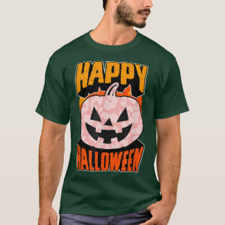 Camiseta Leopardo Rosa Imprime Feliz Festa de Halloween Jac