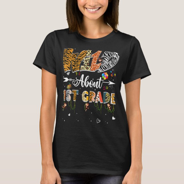 Camiseta Leopardo Selvagem De Cerca De 1 rua De Volta À Esc (Frente)