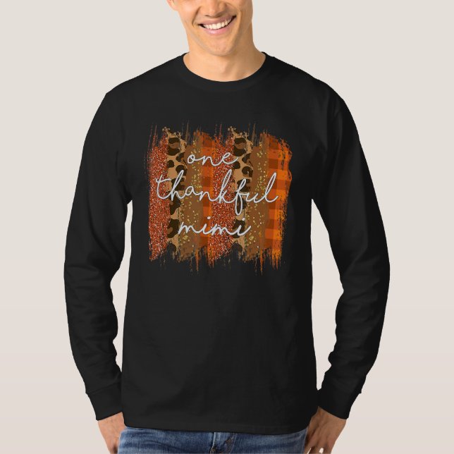 Camiseta leopardo um mimi grato mimi abençoado outono graça (Frente)