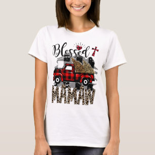 Camiseta Leopardo Vermelho abençoado Mamaw é o melhor prese