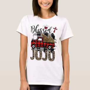 Camiseta Leopardo Vermelho abençoou Juju melhor presente pa