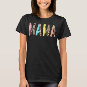 Camiseta Lepard Print Mama Mãe Dia de as mães de Impressão