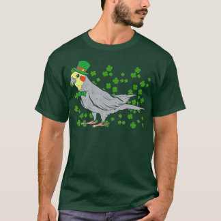 Camiseta Leprechaun Cockatiel Pássaro Trevo Dia de São Patr