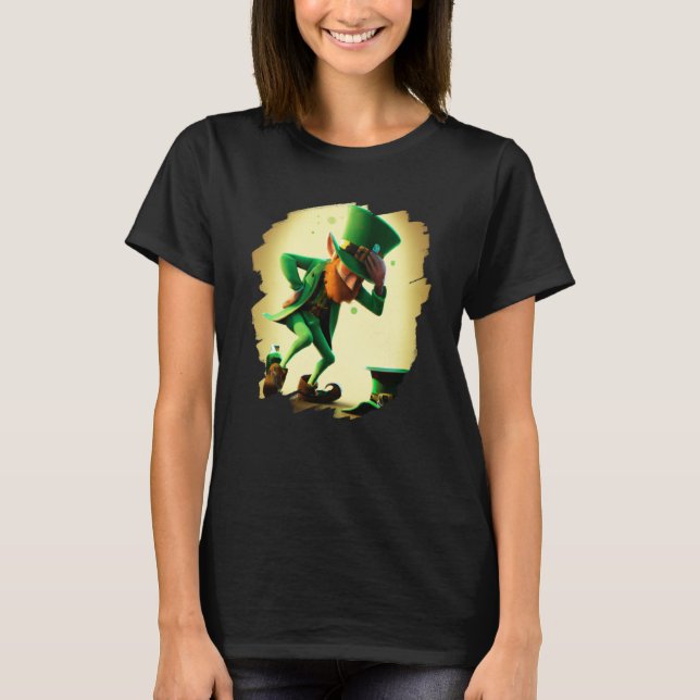 Camiseta Leprechaun Dabbing Dancing Dance St Patricks Day   (Frente)