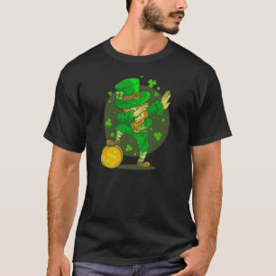 Camiseta Leprechaun Dabbing Funny Dia de São Patrício Irlan
