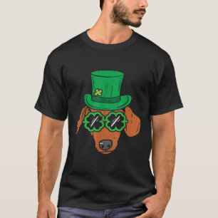 Camiseta Leprechaun Dachshund Clover Glasses St Patricks Da