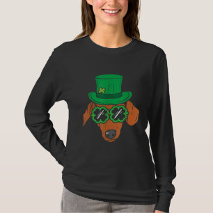 Camiseta Leprechaun Dachshund Clover Glasses St Patricks Da
