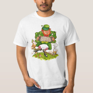 Camiseta Leprechaun Dançando um Jig, Rua Feliz. Dia de Patr