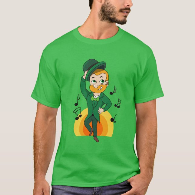 Camiseta Leprechaun dançante, Rua. (Frente)