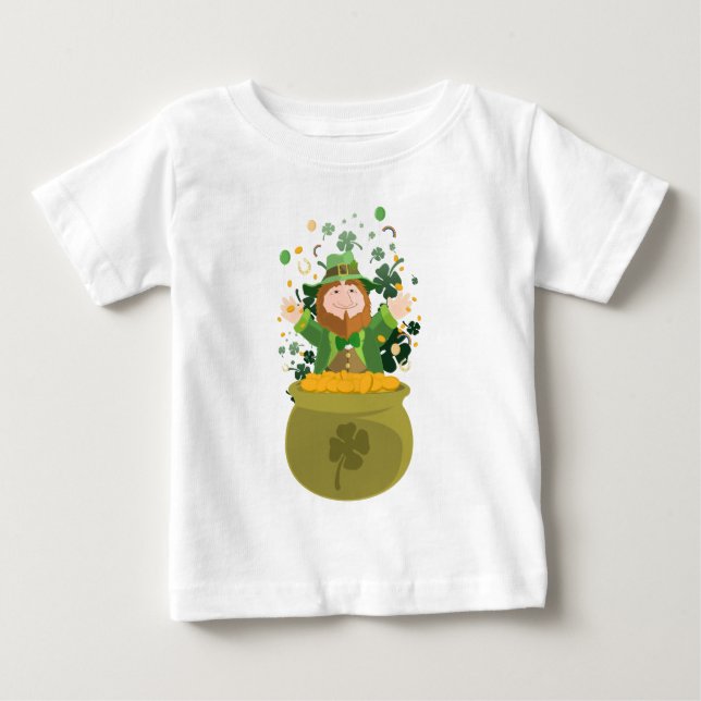 Camiseta Leprechaun de São Patrick Dourado (Frente)